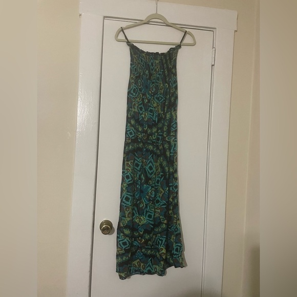 NY Invasion Green strapless maxi dress size small - Picture 2 of 7